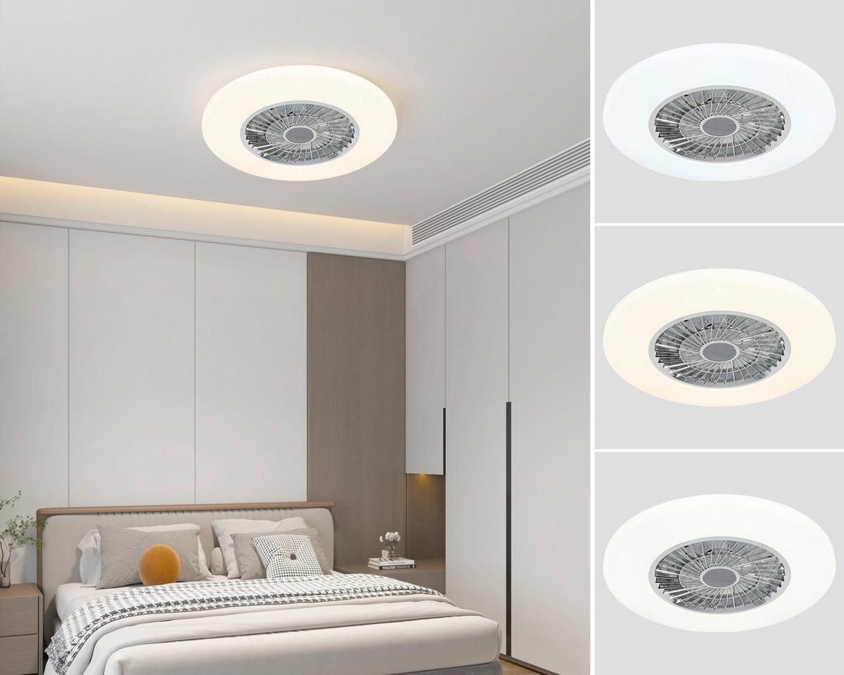 STROPNÉ LED SVIETIDLO LUFTIKU - biela/chrómová, Konventionell, kov/plast (58/14,5cm) - Premium Living