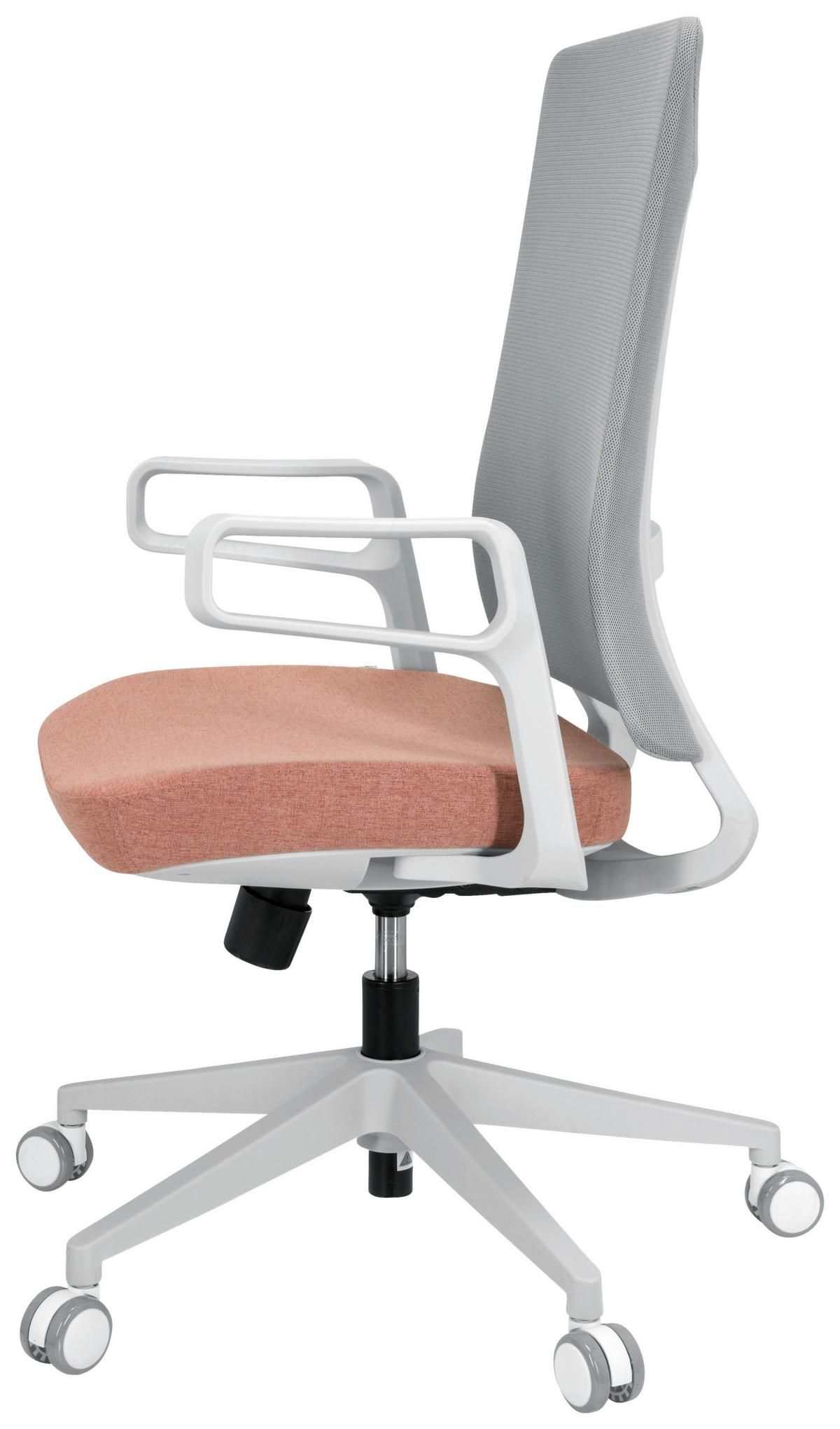 Drehstuhl Comfio Wm Grau/rosa Bis 120 Kg - Rosa/Grau, Basics, Kunststoff/Textil (58/104/59cm) - MID.YOU