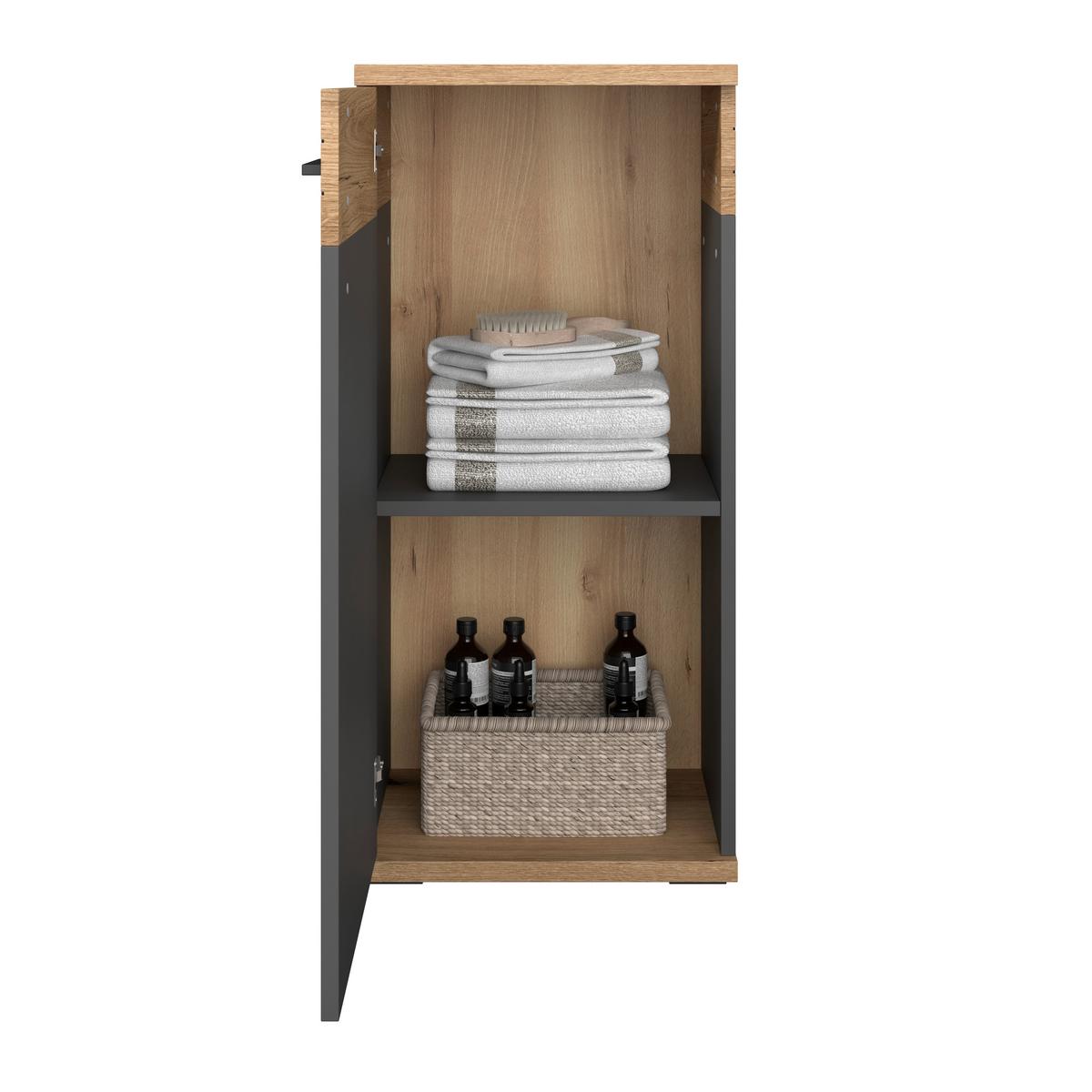 Badezimmer Unterschrank Cotia Cotls 4 BxH 40x86 cm - Eichefarben/Anthrazit, MODERN, Holzwerkstoff (40/86/30cm) - James Wood
