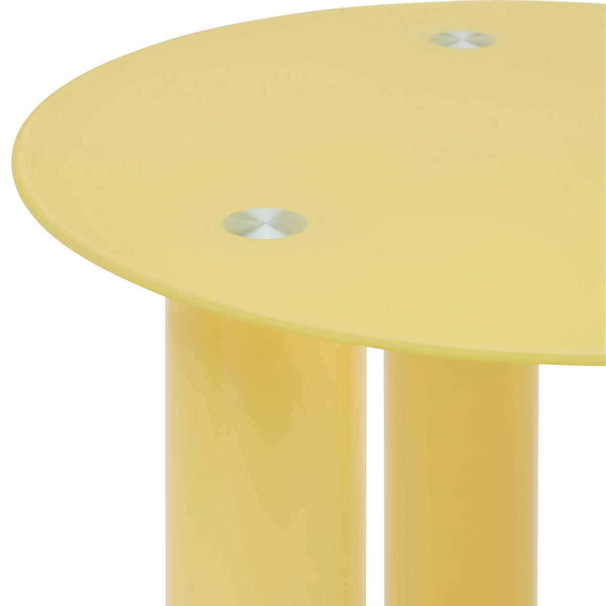PRÍRUČNÝ STOLÍK LARGO -STUDIO- - žltá, Lifestyle, drevo/sklo (40/40/40cm) - Premium Living