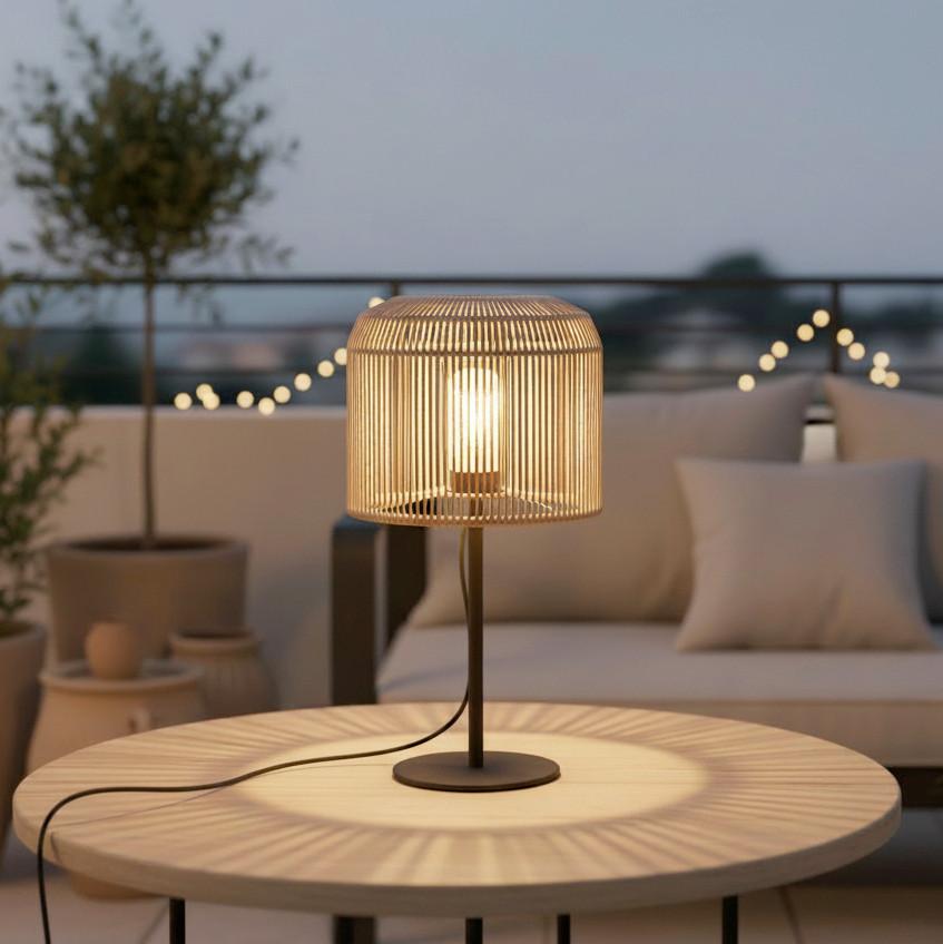 STOLNÁ LAMPA IVO - čierna/krémová, Modern, kov/plast (30/58cm) - Bessagi Garden