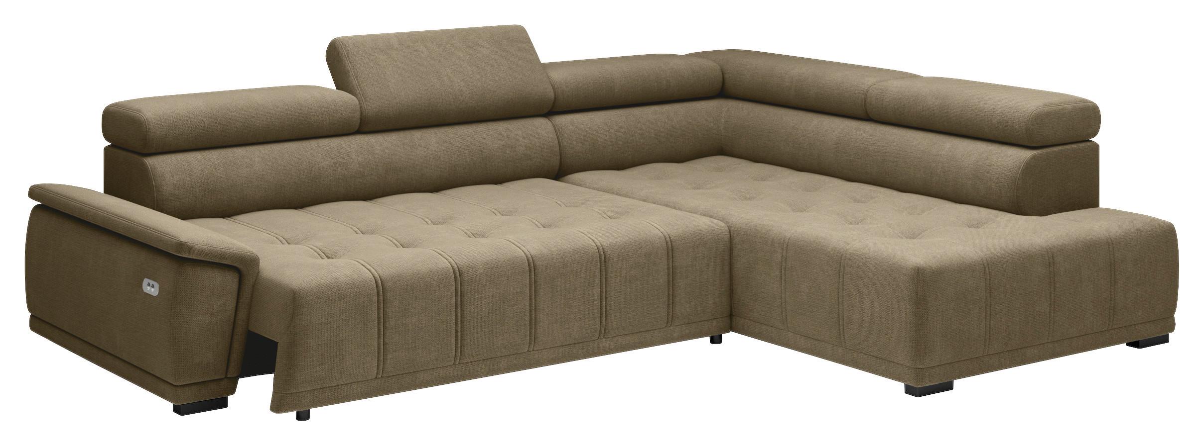 Rohová sedačka GRINALDI, pravá, sivohnedá - čierna/taupe, Modern, textil/plast (283/106cm) - Premium Living