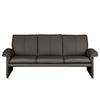 3-Sitzer-Sofa Comodo Echtleder Dunkelbraun B: 214cm - Dunkelbraun/Silberfarben, Design, Leder (214/90/88cm) - Livetastic