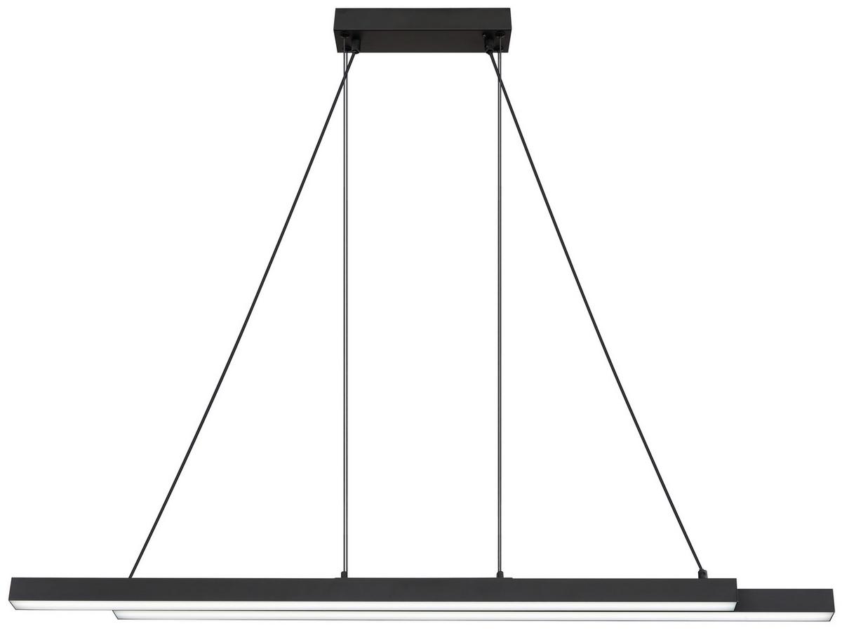 LED-Hängeleuchte 15537 - Opal/Schwarz, Design, Kunststoff/Metall (171/7/120cm) - Globo
