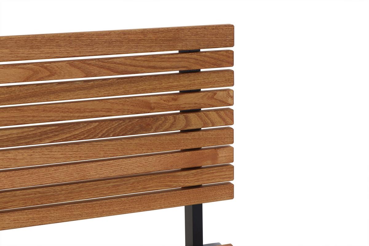 Gartenbank Holz N86393 2-Sitzer - Anthrazit/Robinienfarben, KONVENTIONELL, Holz/Metall (146/84/57,5cm) - Siena Garden