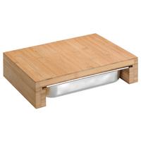 Schneidebrett Holz Mit LxBxH: ca. 37,5x27,5x9,5 cm - Naturfarben, MODERN, Holz/Metall (37,5/27,5/9,5cm) - Kesper