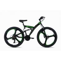 Mountainbike 26'' WYLD Topspin schwarz/grün - Schwarz, Basics, Metall