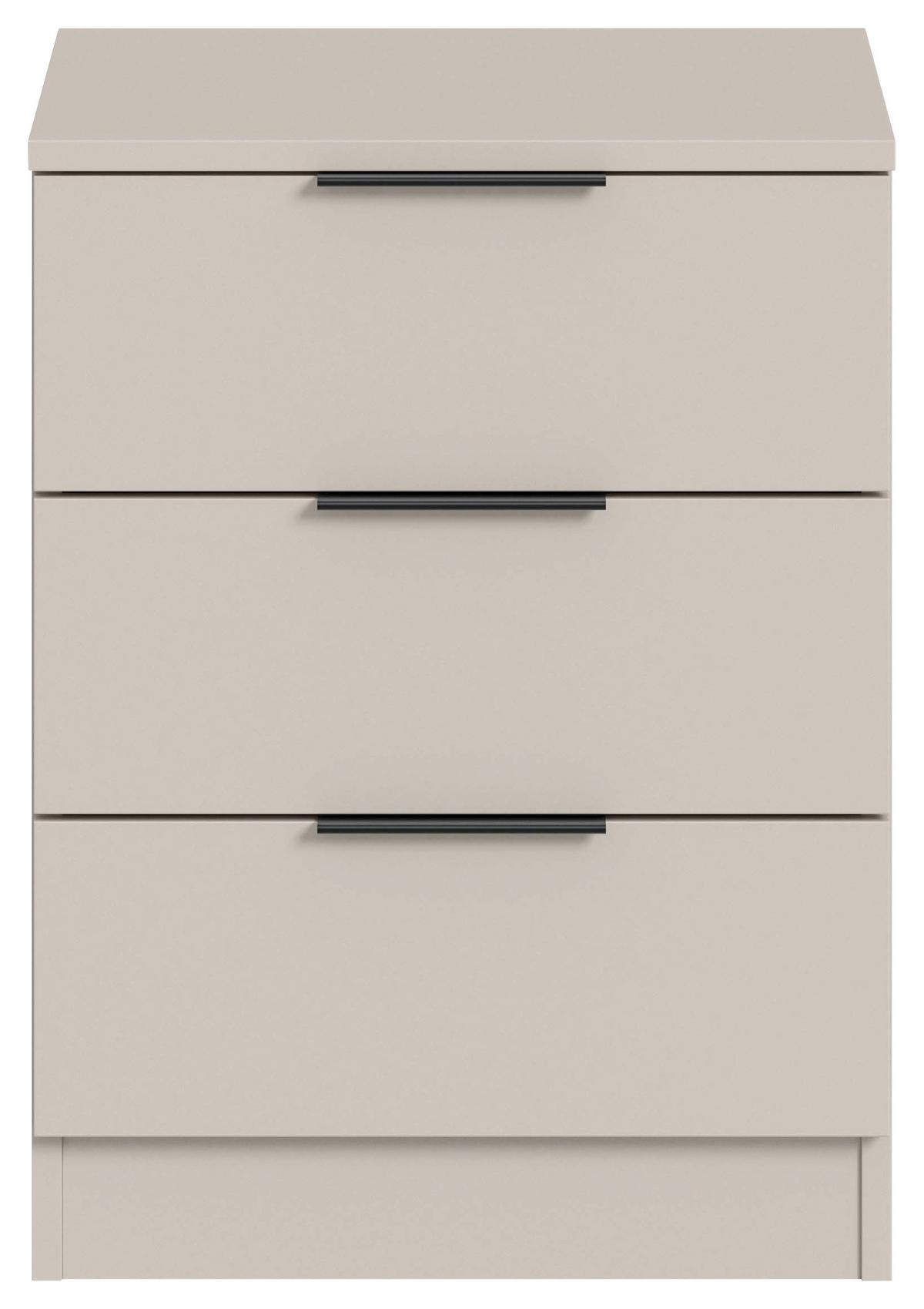 Nachtkästchen Kopenhagen Kaschmir B: 45cm - Kaschmir/Schwarz, MODERN, Holzwerkstoff (45/60/40cm) - Livetastic