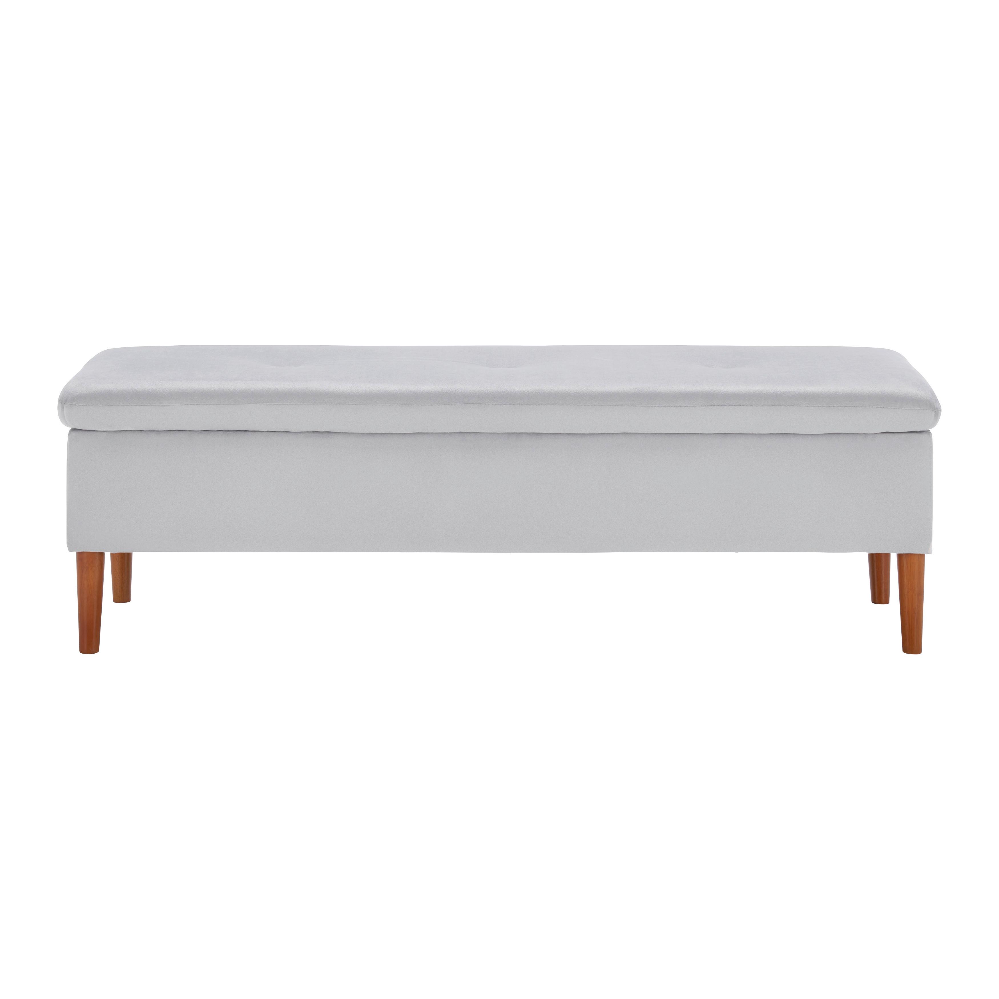 Lavice S Úl. Prostorem Jessy Světlešedá - světle šedá/barvy buku, Moderní, dřevo/textil (150/50/55cm) - Bessagi Home