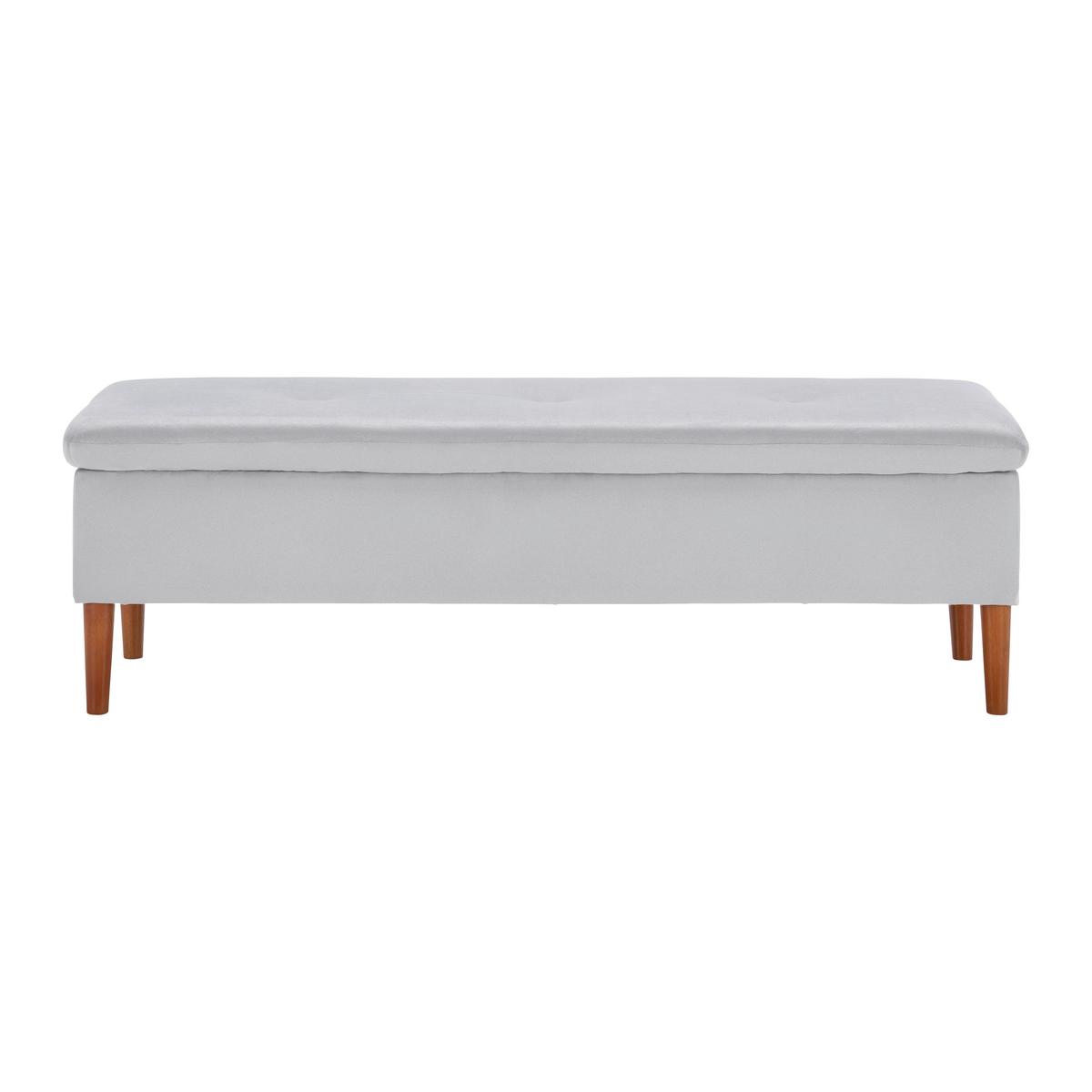 Lavica s úl. priestorom Jessy svetlosivá - farba buka/svetlosivá, Modern, drevo/textil (150/50/55cm) - Bessagi Home