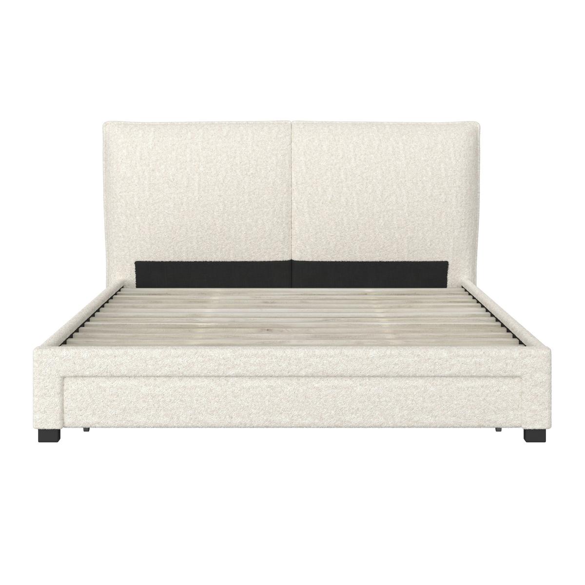 Čalúnená posteľ ELLI 180x200, krémová - svetlohnedá/čierna, Modern, drevo/kompozitné drevo (180/200cm) - Bessagi Home