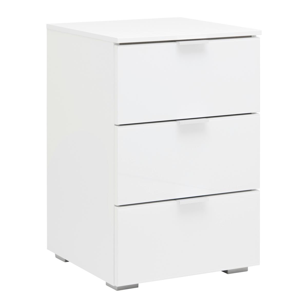 Nočný stolík FIFTY - sivá/biela, Konventionell, kov/kompozitné drevo (40/61/42cm) - Premium Living