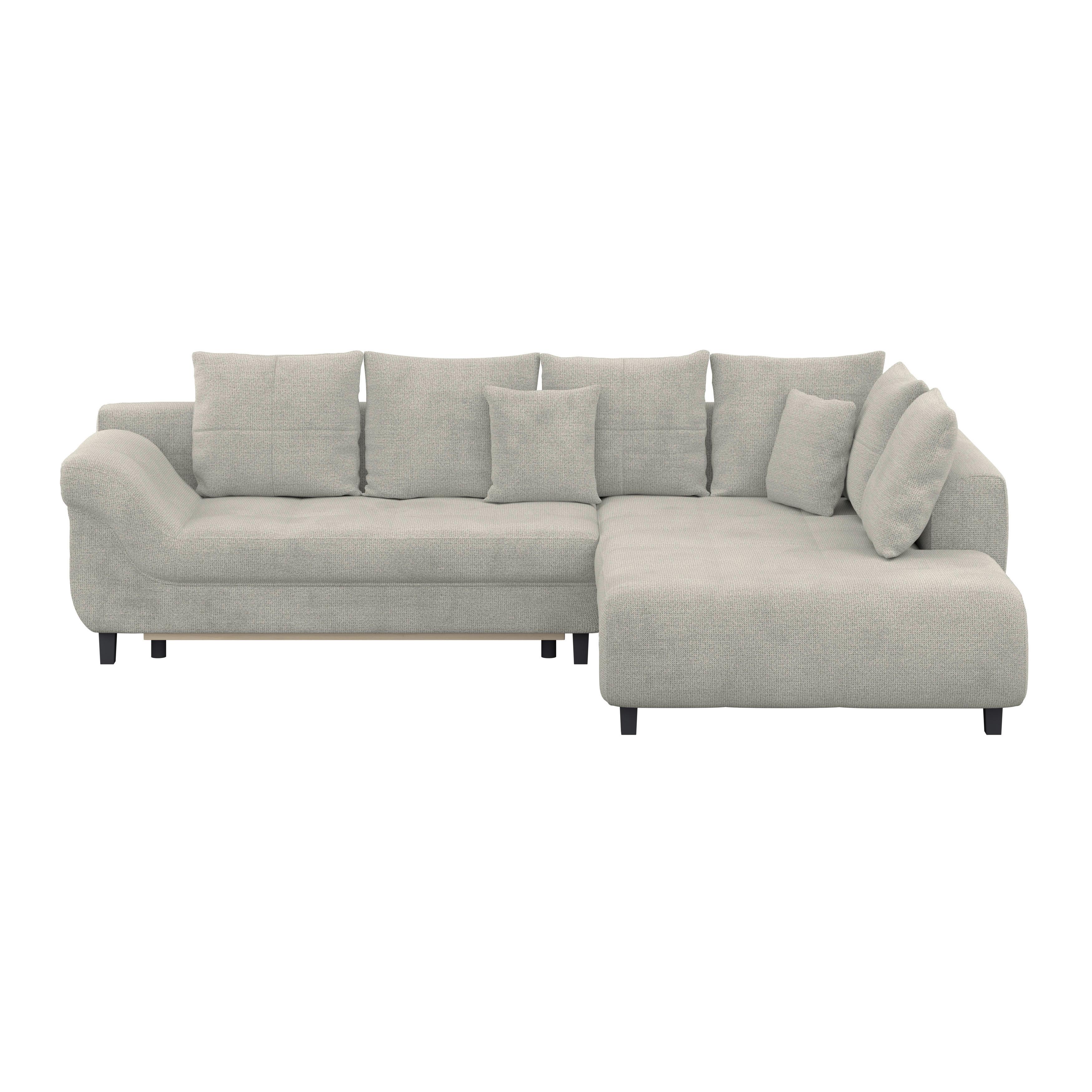 Ecksofa Mit Schlaffunktion Mendoza New Chenille 309x197cm - Schwarz/Grau, KONVENTIONELL, Textil (309/197cm) - Ondega