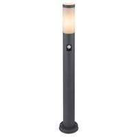 Außenleuchte + Bewegungsmelder Boston 30 Watt Edelstahl - Anthrazit/Opal, Basics, Kunststoff/Metall (12,7/80cm) - Globo
