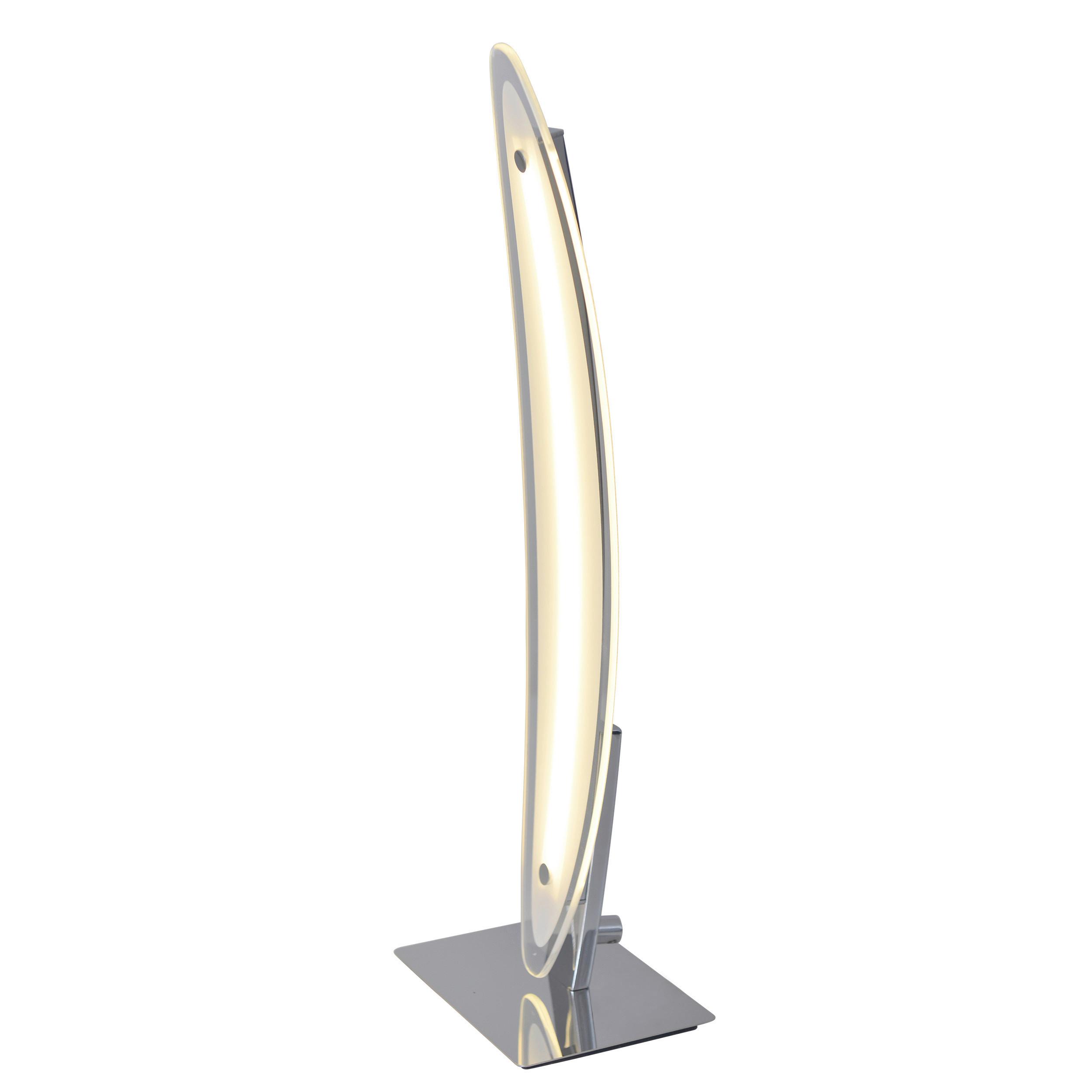 Led-tischlampe Surf Dimmbar Chromfarben Surfbrett Design - Chromfarben, Basics, Glas/Metall (43cm) - Näve