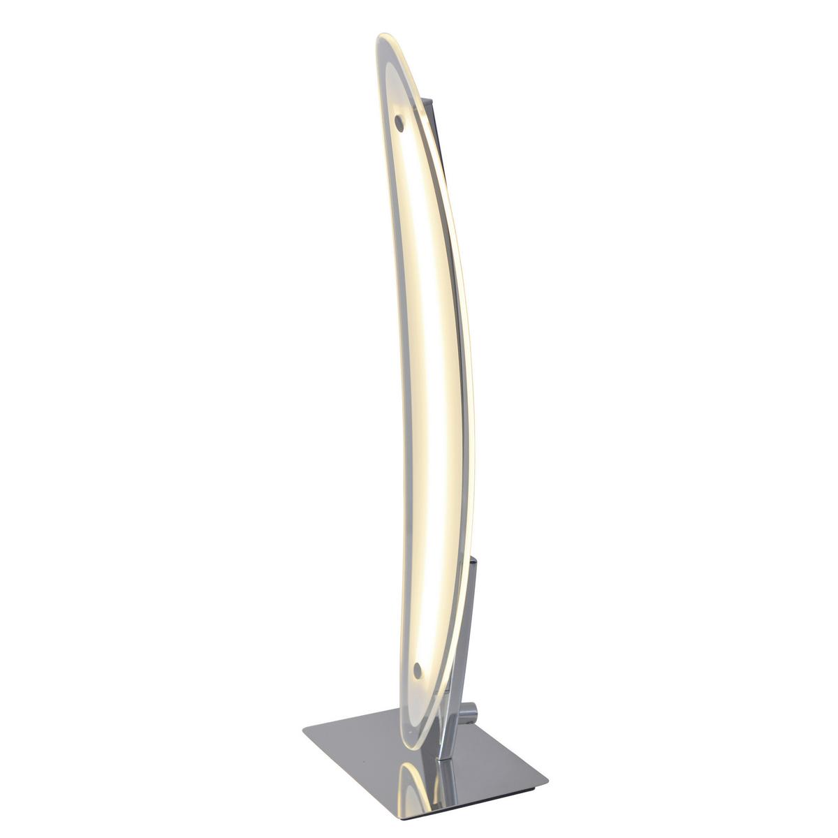 LED-Tischlampe Surf dimmbar Chromfarben Surfbrett Design - Chromfarben, Basics, Glas/Metall (43cm) - Näve