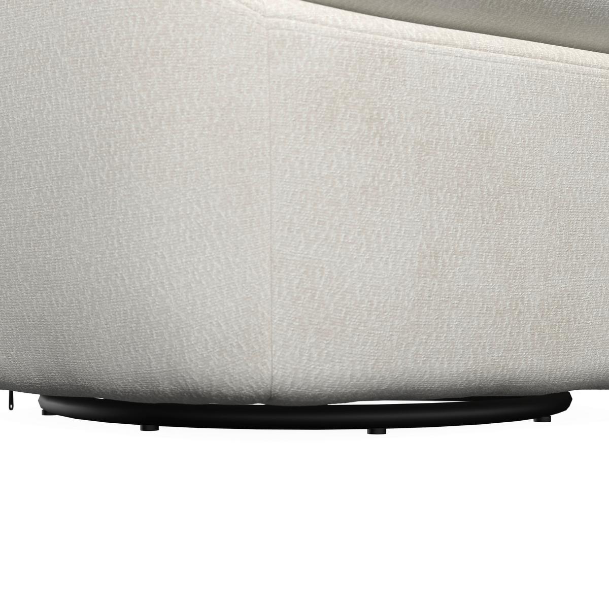 Relaxačné kreslo DORA, biela ženilka - čierna/biela, Modern, kov/drevo (77/74/73cm) - Bessagi Home