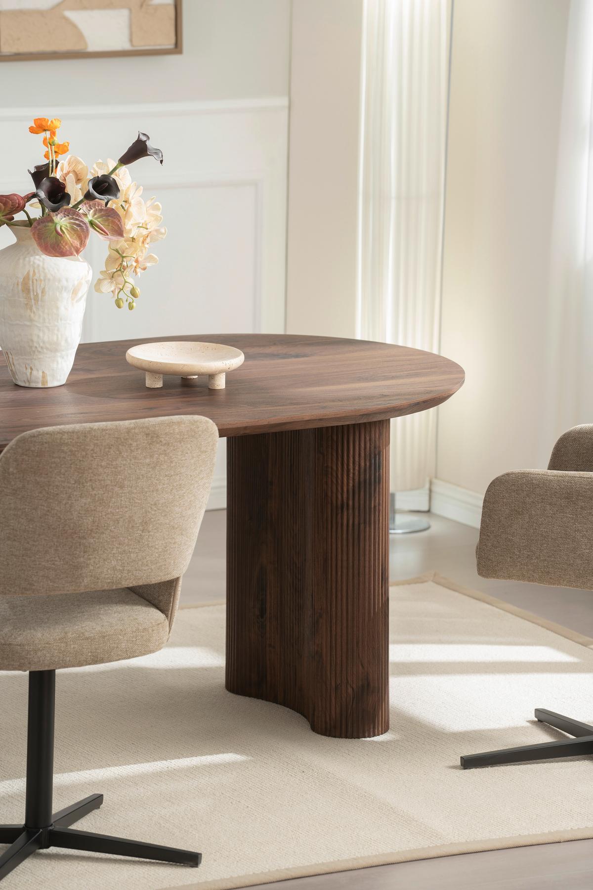 Esstisch Edda Walnussfarben L: 180 cm - Walnussfarben, Basics, Holzwerkstoff (180/90/75cm) - Livetastic