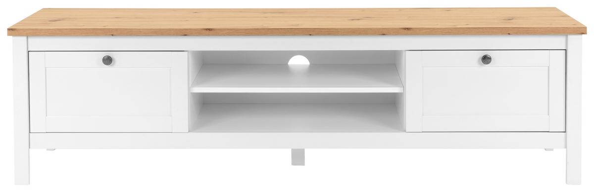 Lowboard Bergen 55 B: 160 Cm Weiß/eiche Dekor - Eichefarben, KONVENTIONELL, Holzwerkstoff (160/45cm) - MID.YOU