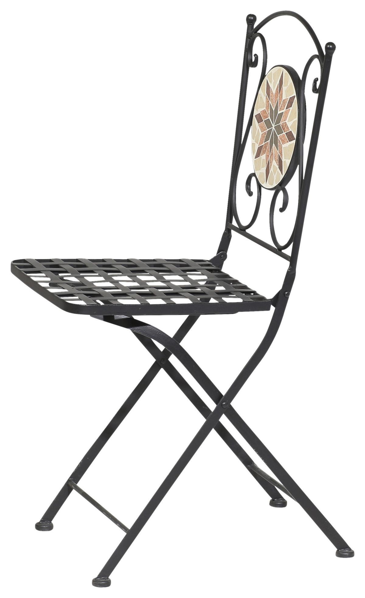 Klappsessel Stella Metall/Keramik - Multicolor/Schwarz, MODERN, Keramik/Metall (39/89,5/49,5cm) - Siena Garden