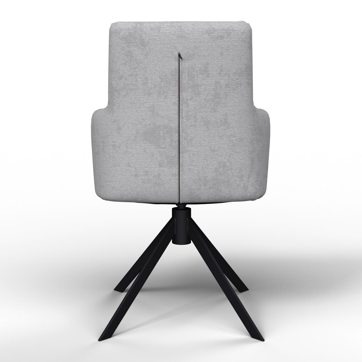 Stolička s podrúčkami MARIETTA, svetlosivá - čierna/svetlosivá, Modern, kov/drevo (66/90/60cm) - Bessagi Home