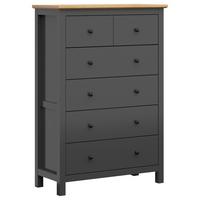 Kommode 101 cm Hesen Chest Of Drawers, Graphitfarben - Graphitfarben/Eiche Artisan, Design, Holzwerkstoff (101/145/44cm)