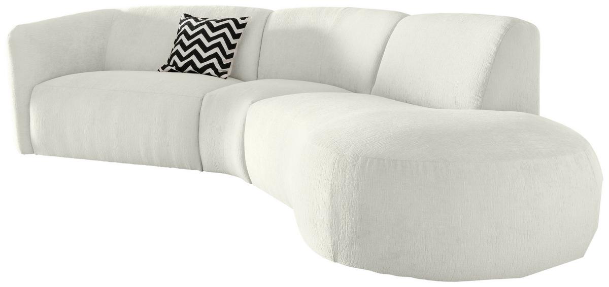 Ecksofa Jesi, Weiß S: 276x182 Cm - Schwarz/Weiß, MODERN, Textil (276/182cm) - Livetastic