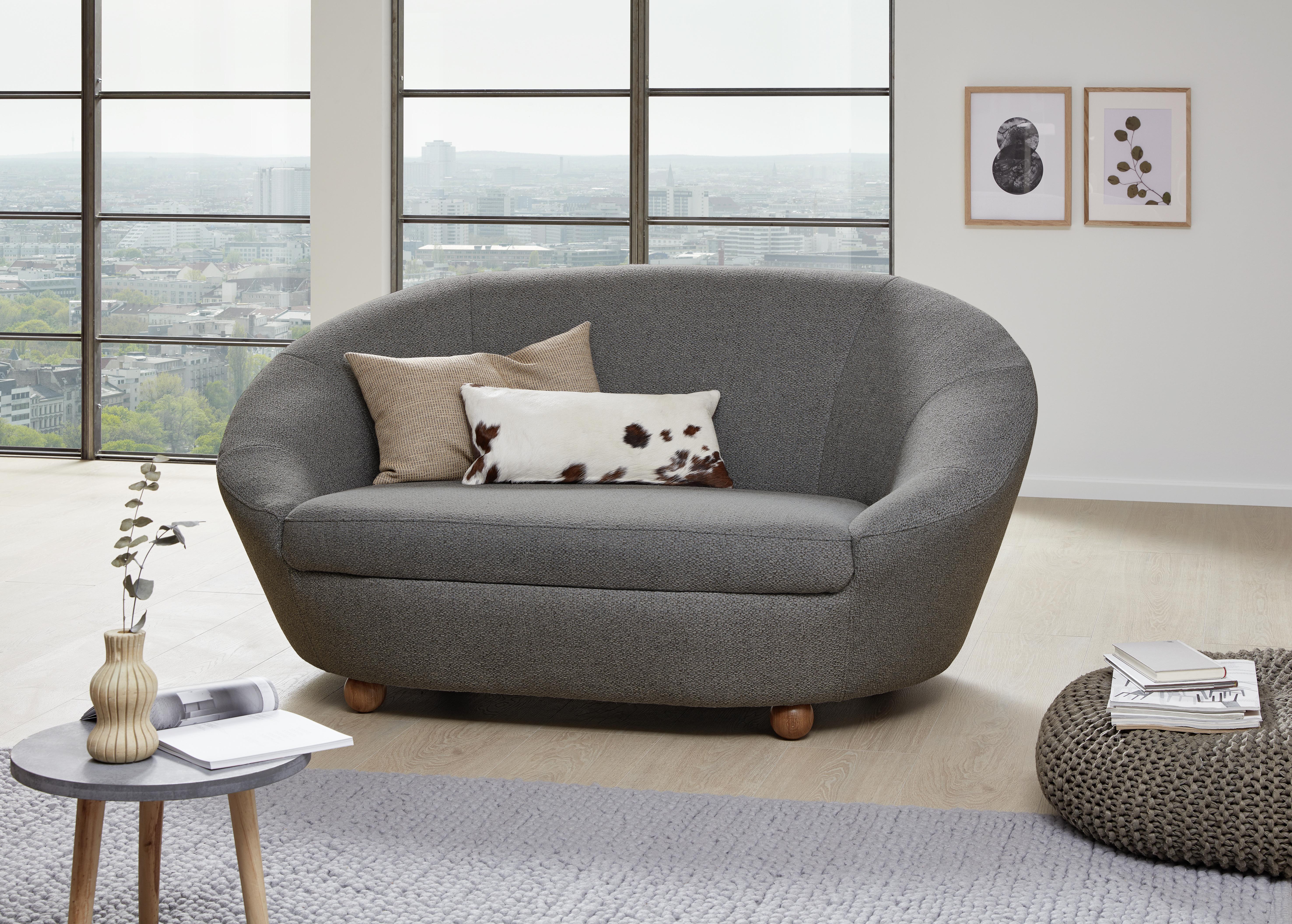 2-sitzer-sofa Looks Iv - Blau/Eichefarben, Design, Textil (178/82/114cm) - LOOKS by W.Joop