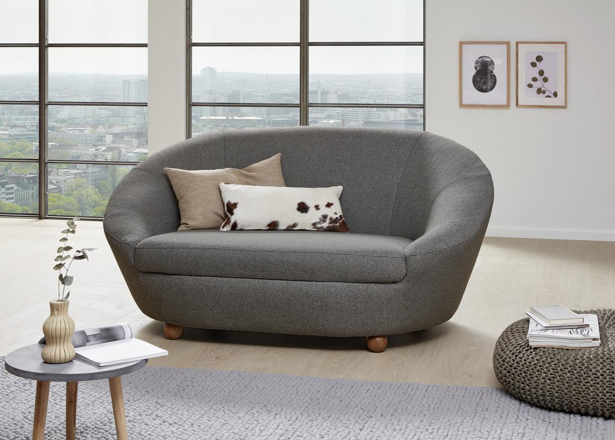 2-sitzer-sofa Looks Iv - Blau/Eichefarben, Design, Textil (178/82/114cm) - LOOKS by W.Joop