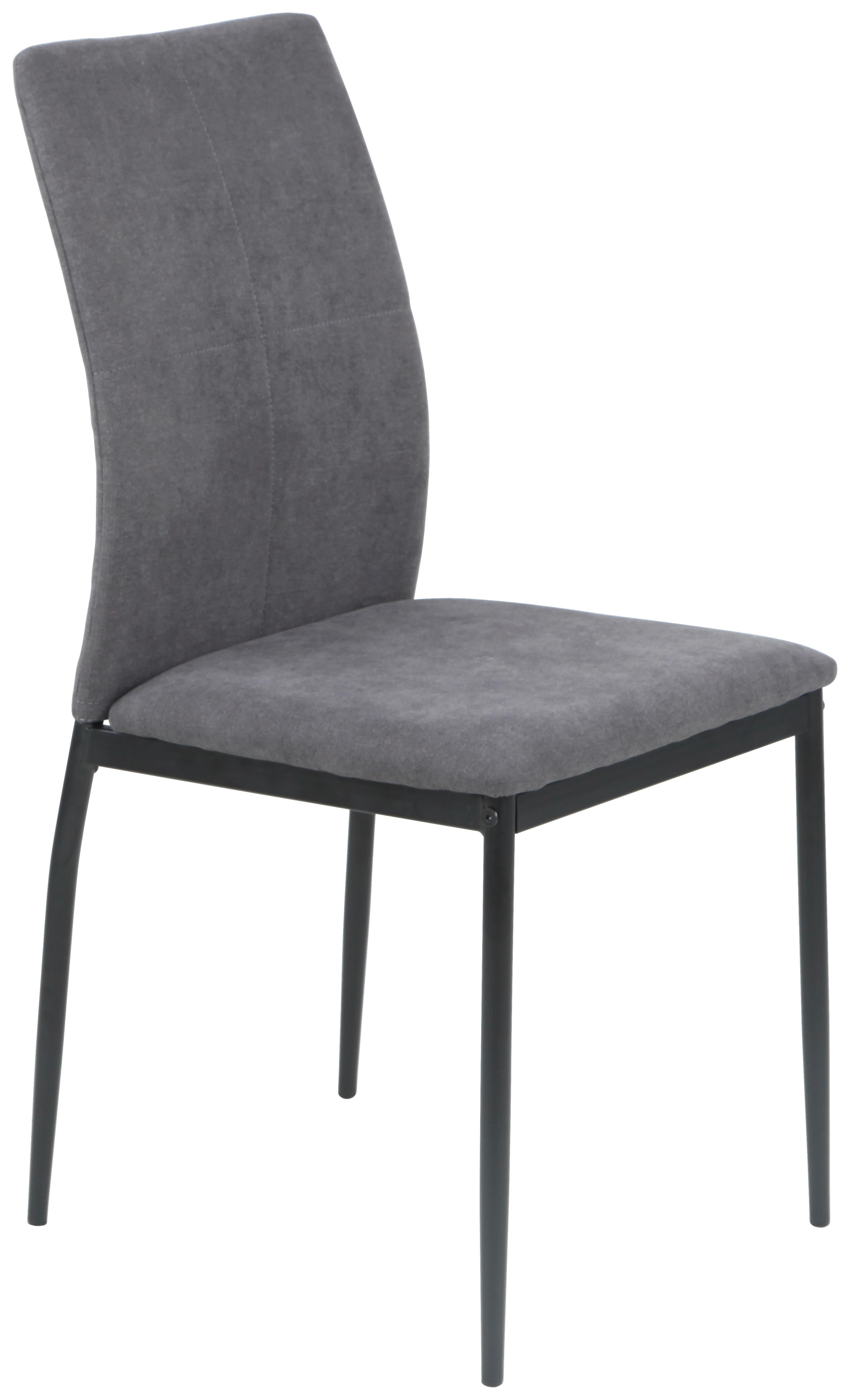 Vierfußstuhl Gitti Webstoff Anthrazit B: 40 cm - Anthrazit/Schwarz, MODERN, Textil/Metall (40/92/42cm)