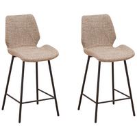 Barhocker-Set Barona Beige B: 47 cm - Beige/Schwarz, MODERN, Textil/Metall (47/99/55cm) - MID.YOU