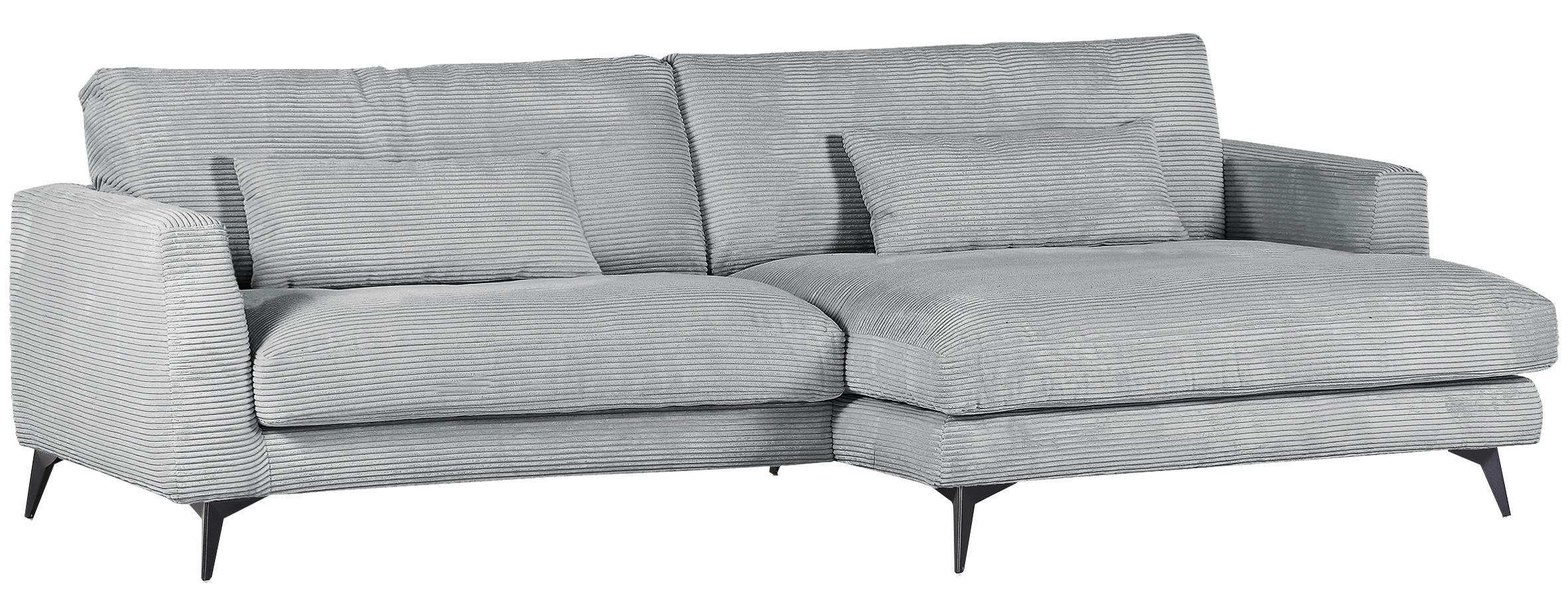 Ecksofa Macau, Hellgrau S: 270x140 cm - Hellgrau/Schwarz, LIFESTYLE, Textil (270/140cm) - Livetastic