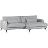 Ecksofa Macau, Hellgrau S: 270x140 cm - Hellgrau/Schwarz, LIFESTYLE, Textil (270/140cm) - Livetastic
