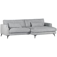 Ecksofa Macau, Hellgrau S: 270x140 cm - Hellgrau/Schwarz, LIFESTYLE, Textil (270/140cm) - Livetastic