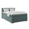 Boxspringbett Mira Webstoff Blau, Lf: 140x200cm - Blau/Beige, KONVENTIONELL, Holz/Textil (140/200cm)