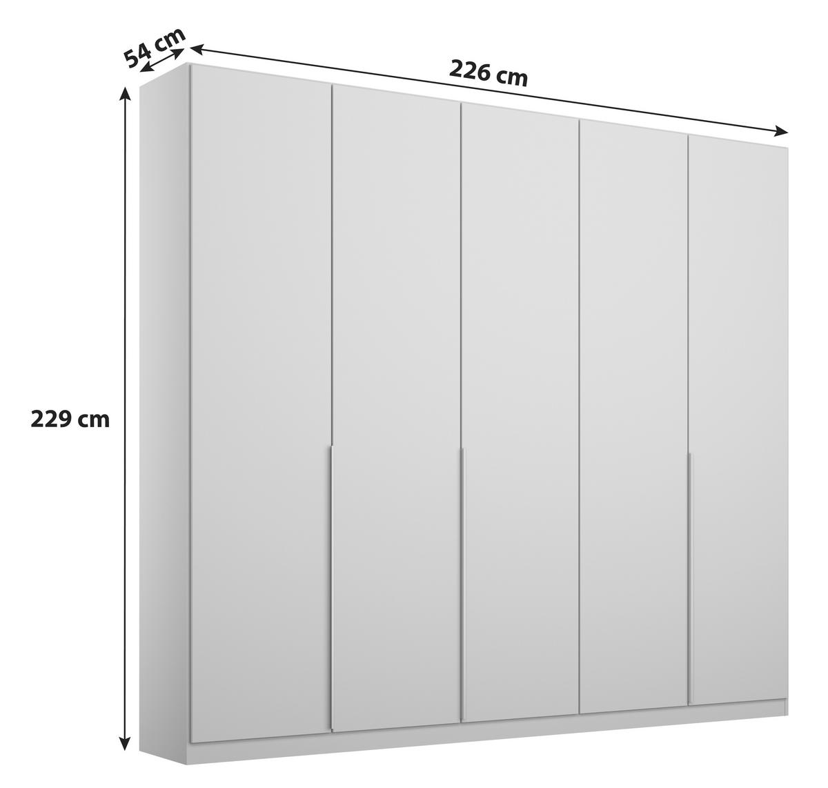 SKRIŇA S OTOČNÝMI DVERAMI ALABAMA - svetlosivá/hliníková, Modern, kompozitné drevo (226/229/54cm)