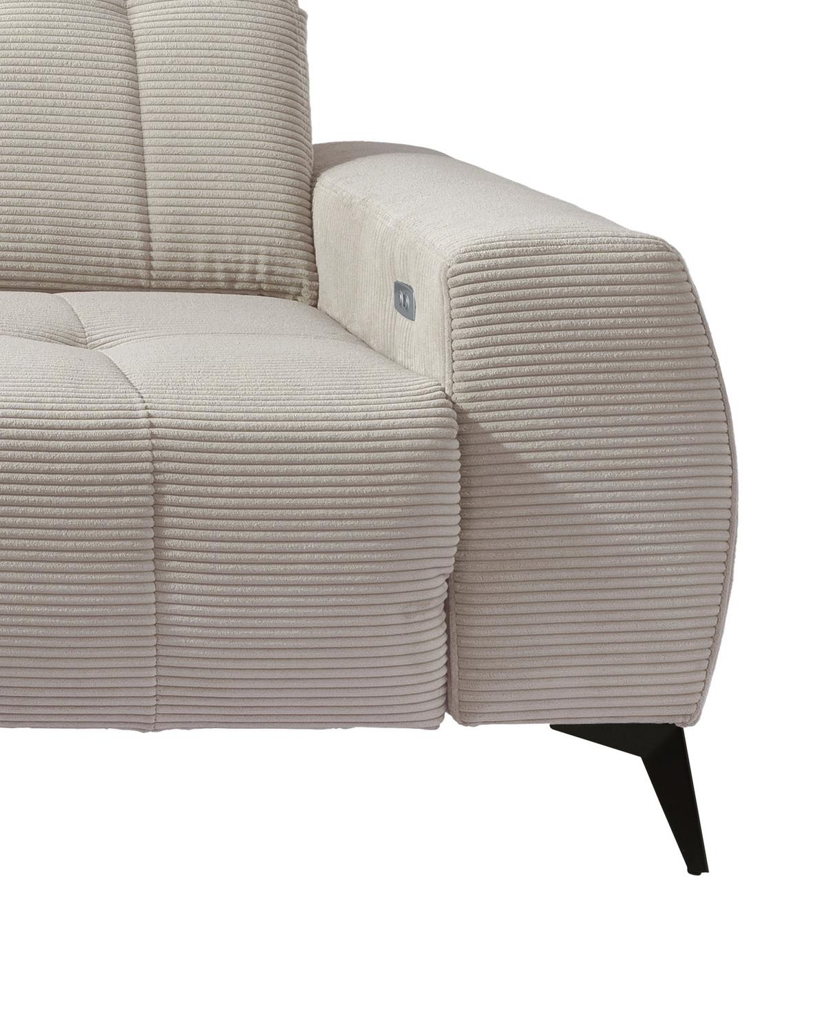 Ecksofa Mit Usb Anschluss Sano, Beige, S: 200x261 Cm - Beige/Schwarz, MODERN, Textil (200/261cm) - Livetastic