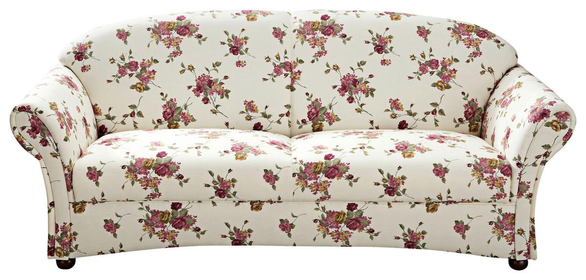 3-sitzer-sofa Corona Rot/beige, Blumen Design - Beige/Rot, Design, Textil (202/85/81cm) - Max Winzer