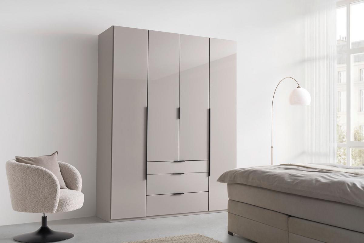 Šatníková skriňa NEW YORK - čierna/sivá, Konventionell, kov/kompozitné drevo (180/236/58cm)