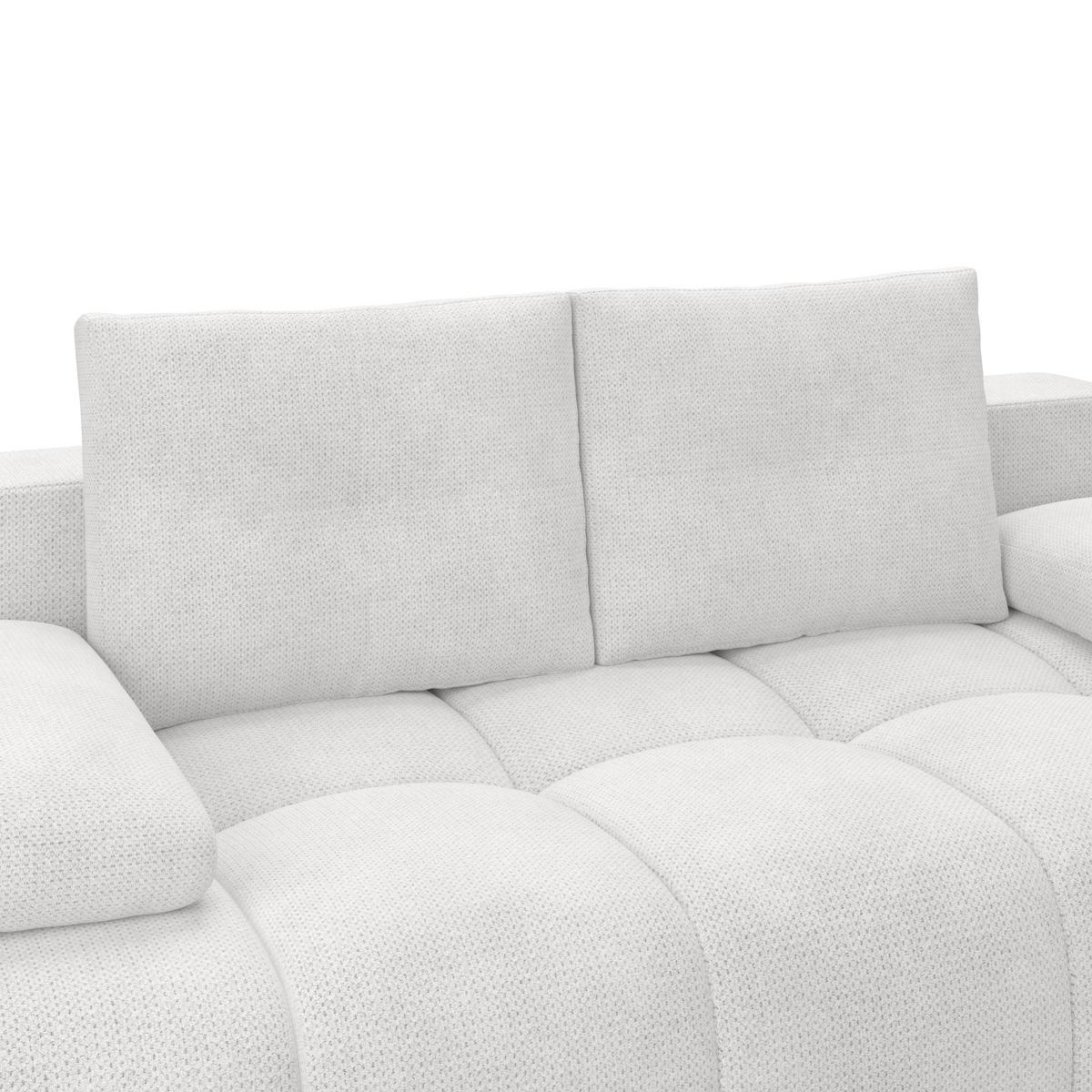 Boxspringsofa mit Bettkasten Webstoff creme, B:206cm - Chromfarben/Creme, Trend, Holzwerkstoff/Textil (206/90/105cm) - Luca Bessoni
