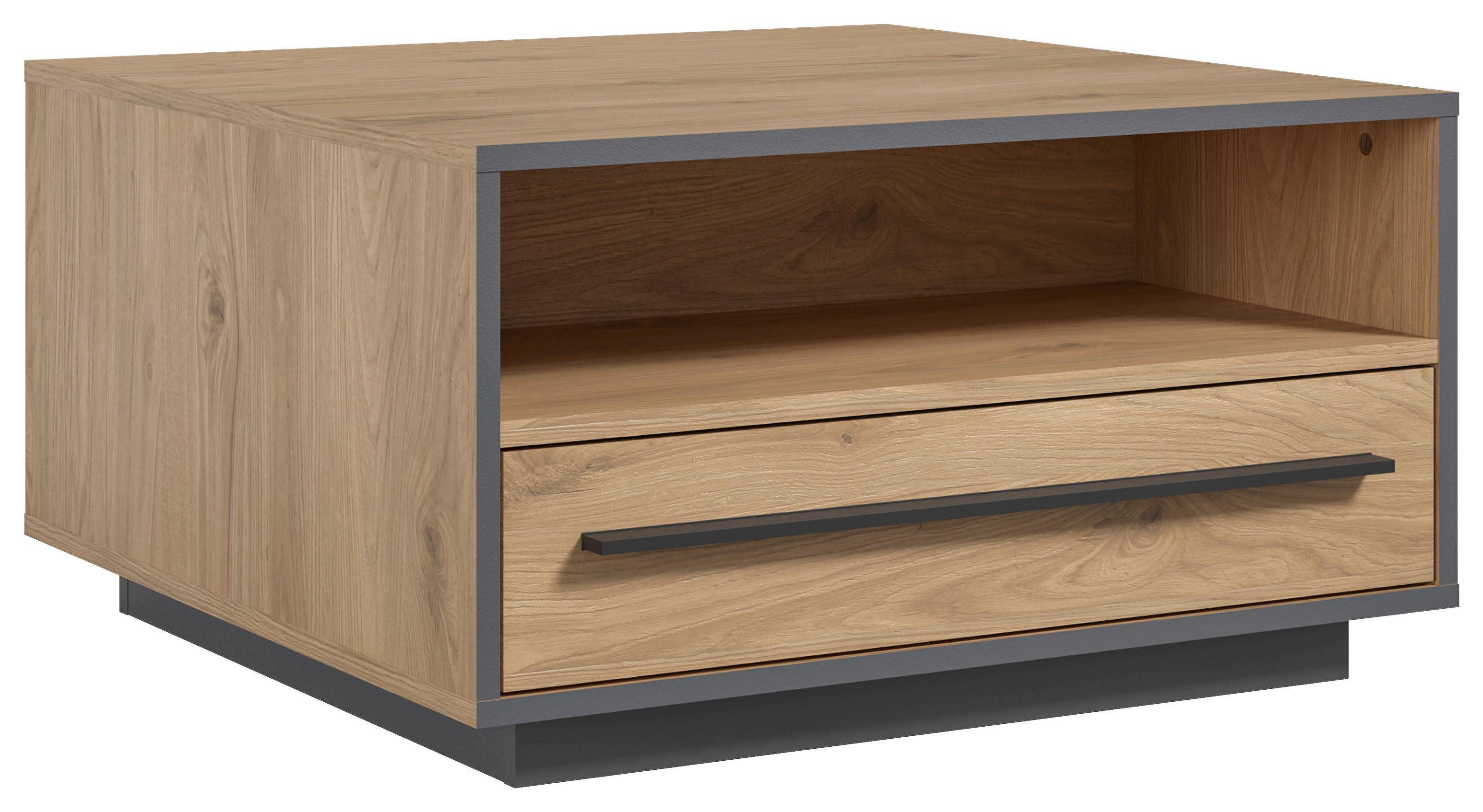 Couchtisch Nadiro B: 70 cm Wildeiche Dekor/Schwarz Matt - Eichefarben/Schwarz, Trend, Holzwerkstoff (70/39/70cm) - Livetastic