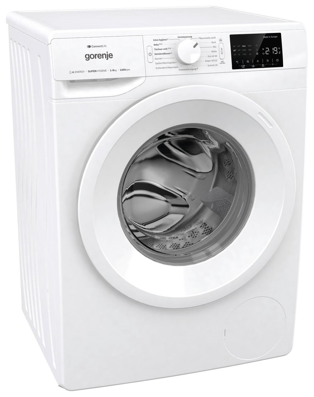 Waschmaschine Wpnei84a1dts - Weiß, Basics, Glas/Kunststoff (60/85/54,5cm) - Gorenje