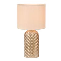 Tischleuchte Kristalya - Champagner, Basics, Glas/Textil (26,5/50cm)