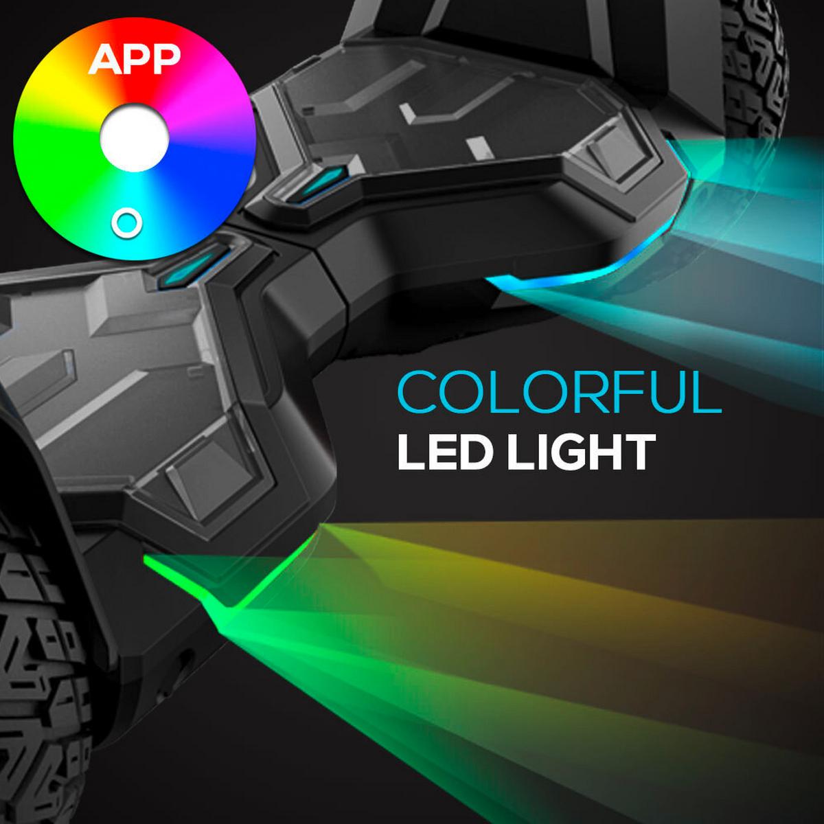 Self-balancing Scooter Warrior Offroad L: 63 Cm, Led-Lichter - Schwarz, Basics, Kunststoff/Metall (63/23,5/23,5cm)
