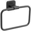 Handtuchhalter Porto Black Schwarz B: 19 cm - Schwarz, MODERN, Metall (19/14,5/6cm) - Wenko