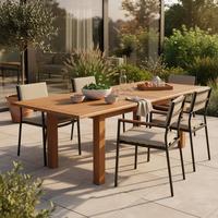 Gartentisch ausziehbar Paraiba Akazienholz L: 180 cm - Akaziefarben, ROMANTIK / LANDHAUS, Holz (180-260/100/75cm) - Gardenson