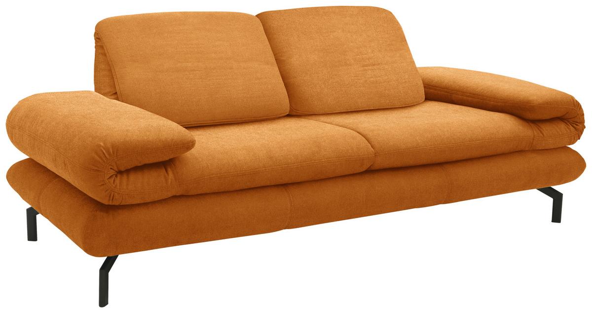 2-sitzer-sofa Ausklappbar Looks Xiii Orange - Schwarz/Orange, Design, Textil (204 (264)/83 (110)/98cm) - LOOKS by W.Joop