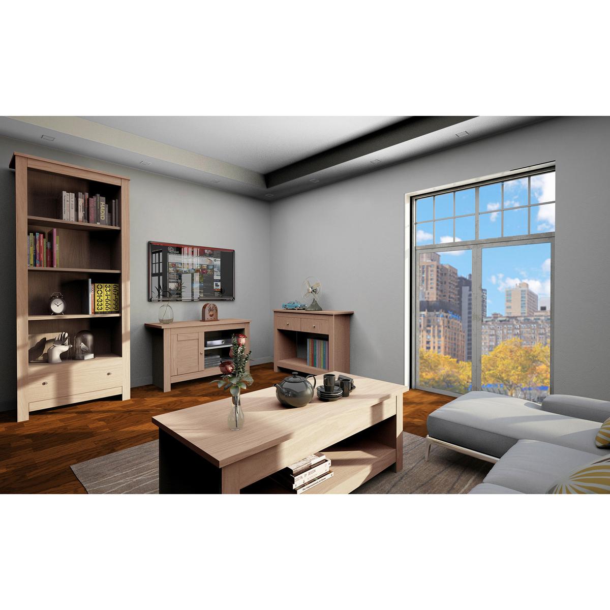 Lowboard Emerald Eiche Dekor B: 95cm - Sonoma Eiche, Design, Holzwerkstoff (95/58/39cm) - MID.YOU