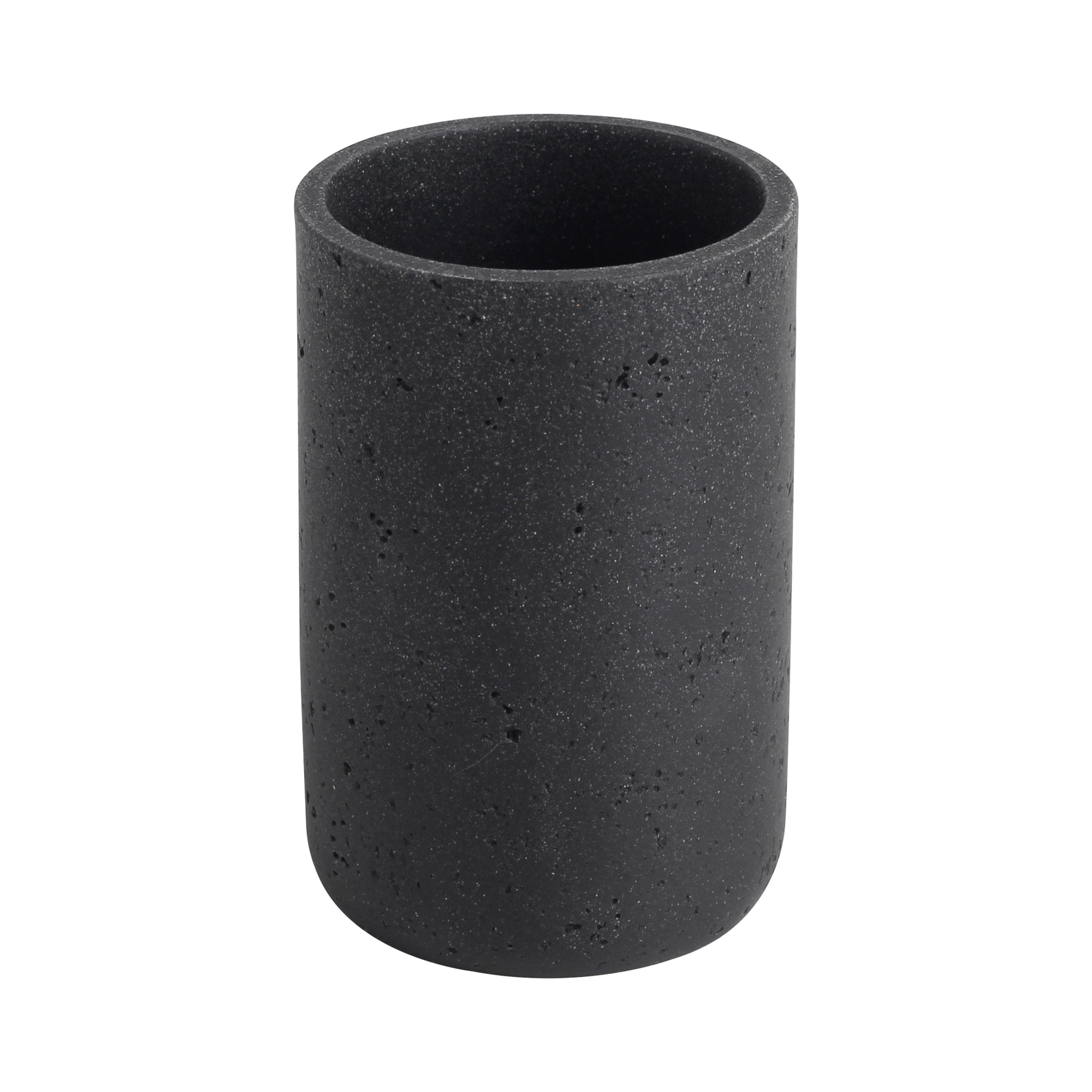Pohár na zubné kefky LOKI - čierna, Modern, plast (7,6/11,5cm) - Mömax
