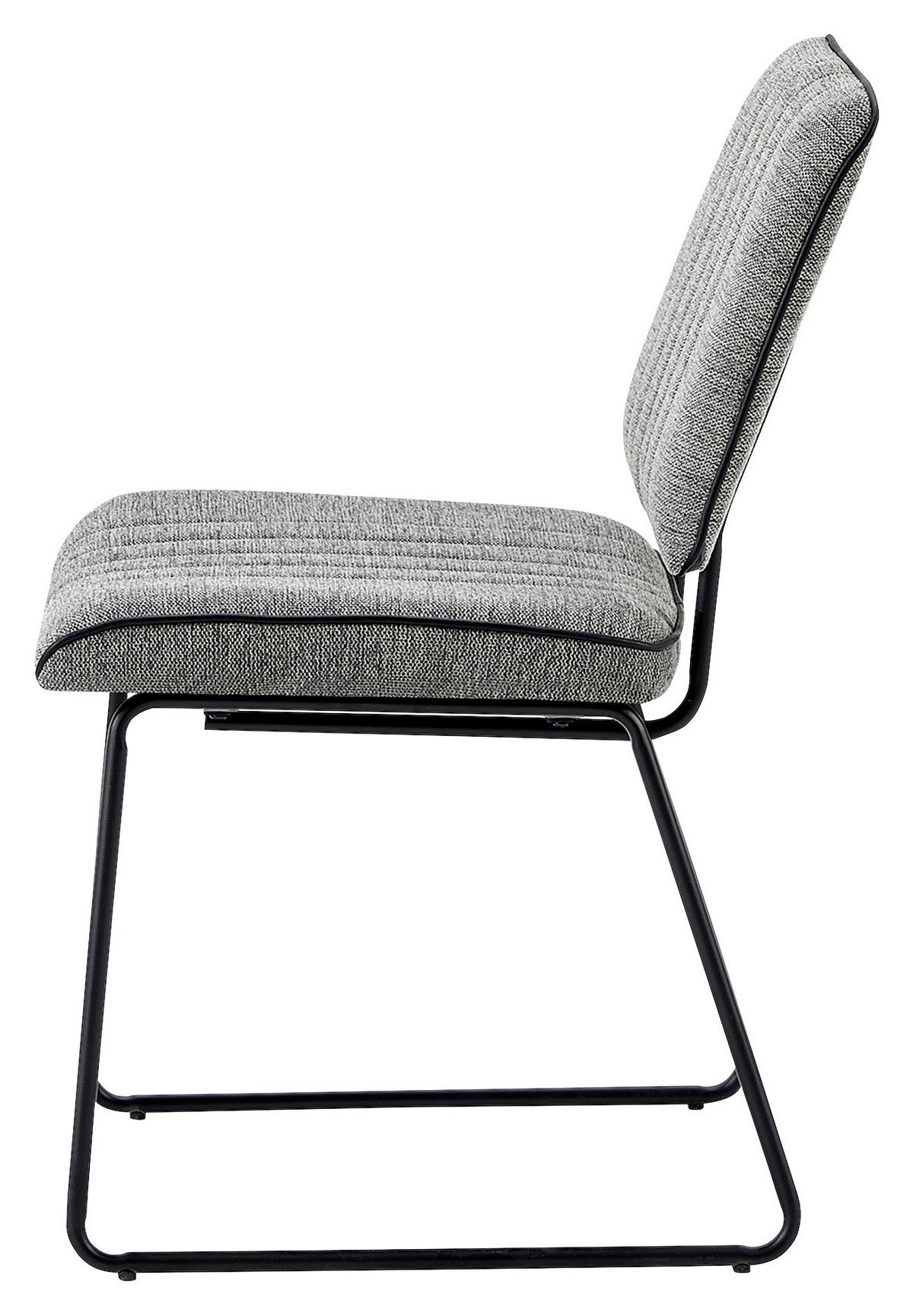 Stuhl-set Liam - Schwarz/Grau, MODERN, Textil/Metall (45/83/61cm) - MID.YOU